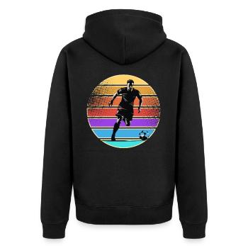 Fußball Fußballer - Unisex Premium Bio Zip Hoodie - Schwarz - Hinten - Nico (187cm)