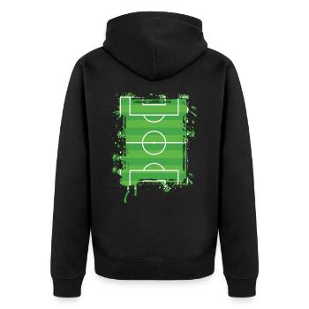 Fußball Fußballer - Unisex Premium Bio Zip Hoodie - Schwarz - Hinten - Nico (187cm)