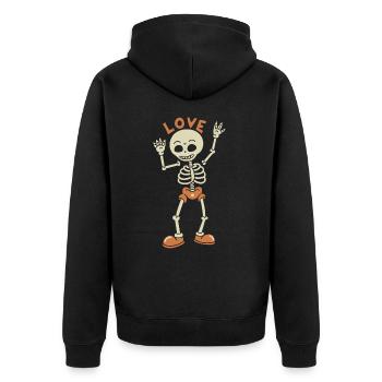 Dancing Skeleton Skull Love Halloween - Unisex Premium Organic Zip Hoodie - black - Back - Nico (187cm)