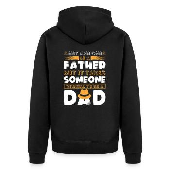 Any Man can be a Father - Unisex Premium Organic Zip Hoodie - black - Back - Nico (187cm)