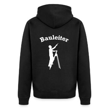 Site Manager Stepladder Construction Site Construction Site Manager - Unisex Premium Organic Zip Hoodie - black - Back - Nico (187cm)