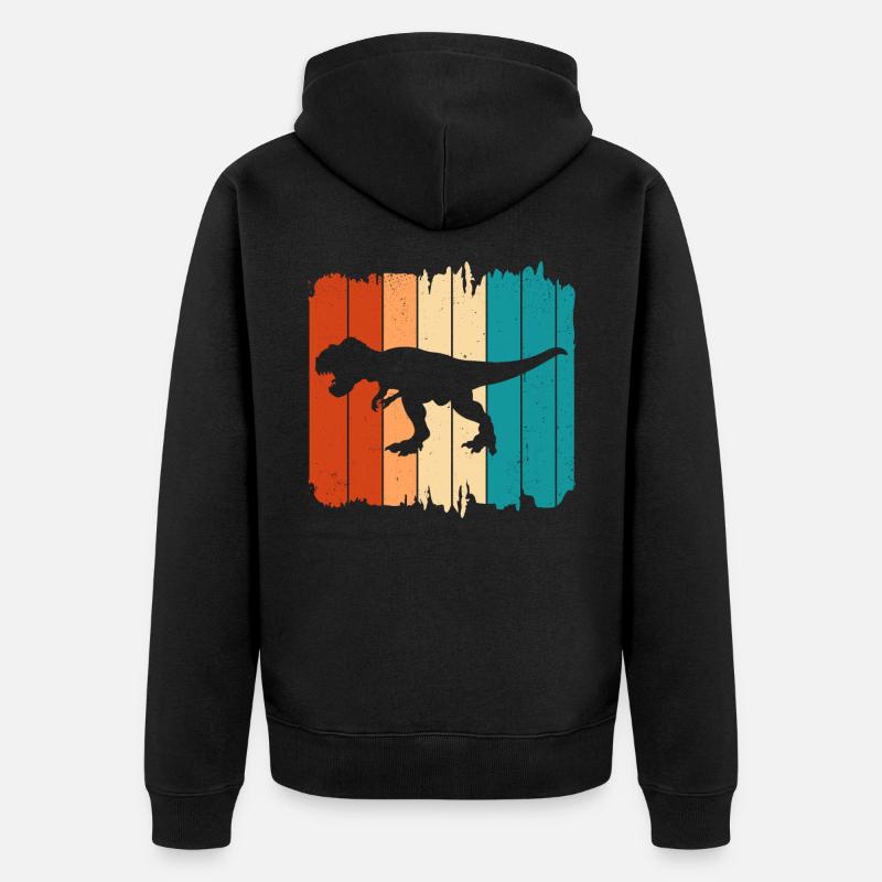 T Rex - Unisex Premium Bio Zip Hoodie - Schwarz