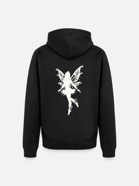 Fee Elfe Märchen Fabelwesen - Unisex Premium Bio Zip Hoodie - Schwarz