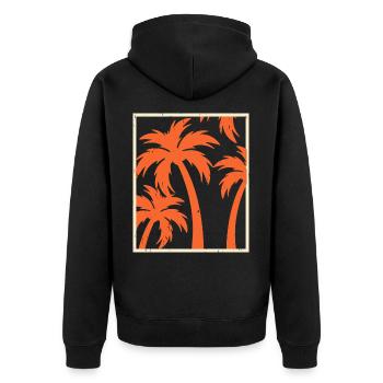 Palm trees - Unisex Premium Organic Zip Hoodie - black - Back - Nico (187cm)