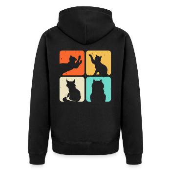 Motif de chat - Veste à capuche bio Premium Unisexe - noir - Dos - Nico (187cm)