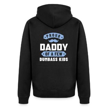 fier papa d’enfants stupides - Veste à capuche bio Premium Unisexe - noir - Dos - Nico (187cm)