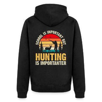 Hunter Hunt - Unisex Premium Organic Zip Hoodie - black - Back - Nico (187cm)