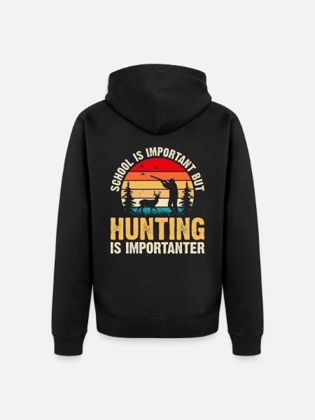 Hunter Hunt - Unisex Premium Organic Zip Hoodie - black
