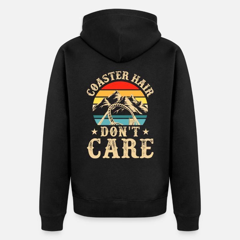 Achterbahn - Unisex Premium Bio Zip Hoodie - Schwarz