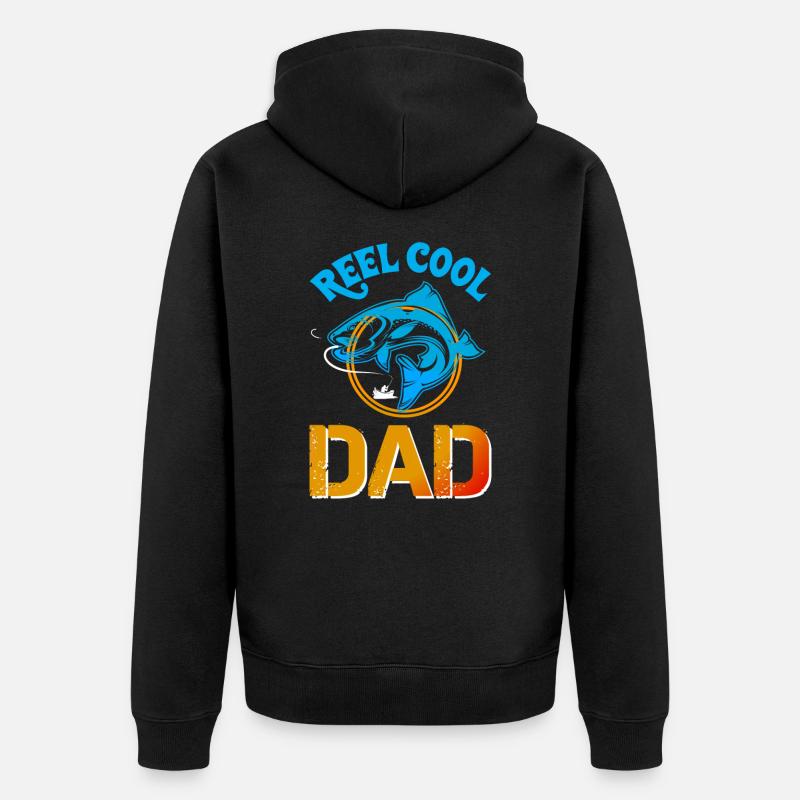Moulinet cool papa pêche - Veste à capuche bio Premium Unisexe - noir