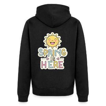 Printemps Le printemps est là, les fleurs du soleil - Veste à capuche bio Premium Unisexe - noir - Dos - Nico (187cm)