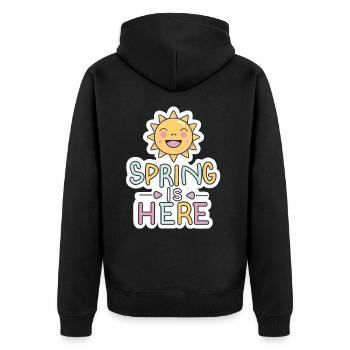 Printemps Le printemps est là, les fleurs du soleil - Veste à capuche bio Premium Unisexe - noir - Dos - Nico (187cm)