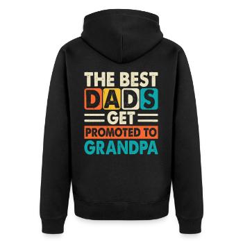 Les meilleurs papas promus au rang de grand-père - Veste à capuche bio Premium Unisexe - noir - Dos - Nico (187cm)