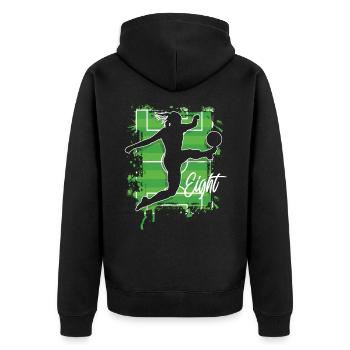 Footballeur Football 8ème Anniversaire - Veste à capuche bio Premium Unisexe - noir - Dos - Nico (187cm)