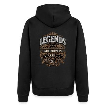 2020 Avril Anniversaire Année de naissance - Veste à capuche bio Premium Unisexe - noir - Dos - Nico (187cm)