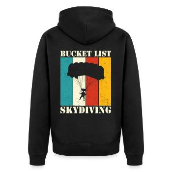 Skydiving - Unisex Premium Bio Zip Hoodie - Schwarz - Hinten - Nico (187cm)