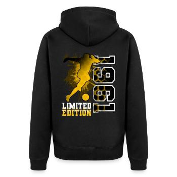 1961 Année de naissance Anniversaire Football - Veste à capuche bio Premium Unisexe - noir - Dos - Nico (187cm)