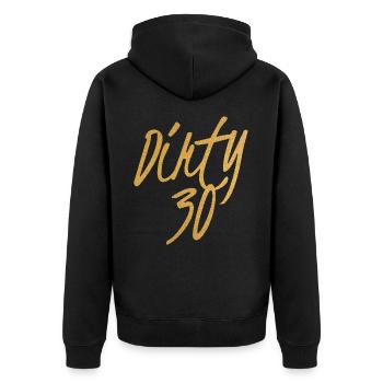 Dirty 30 30th Birthday - Unisex Premium Organic Zip Hoodie - black - Back - Nico (187cm)