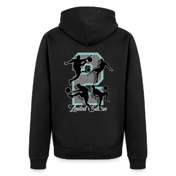 2nd Birthday Football - Unisex Premium Organic Zip Hoodie - black - Back - Nico (187cm)