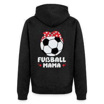 Fußball Mama - Unisex Premium Bio Zip Hoodie - Schwarz - Hinten - Nico (187cm)