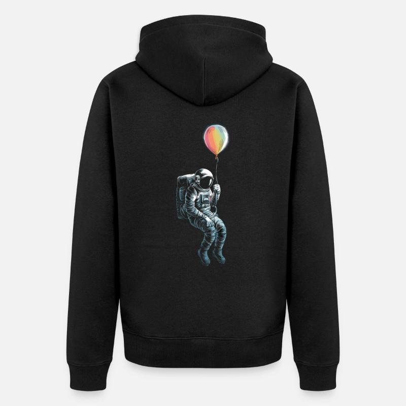 Ballon astronaute astronaute astronaute - Veste à capuche bio Premium Unisexe - noir