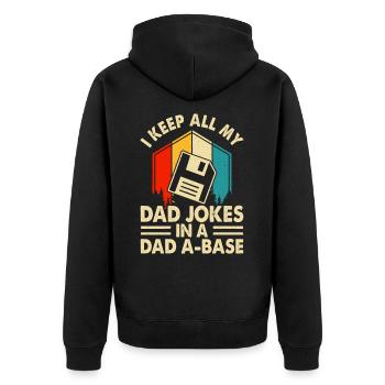 Dad Jokes Papa Vater - Unisex Premium Organic Zip Hoodie - black - Back - Nico (187cm)