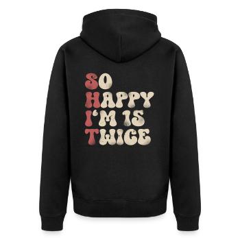 30. Geburtstag Lustiger Spruch - Unisex Premium Bio Zip Hoodie - Schwarz - Hinten - Nico (187cm)