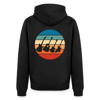 Gitarrist - Unisex Premium Bio Zip Hoodie - Schwarz - Hinten - Nico (187cm)