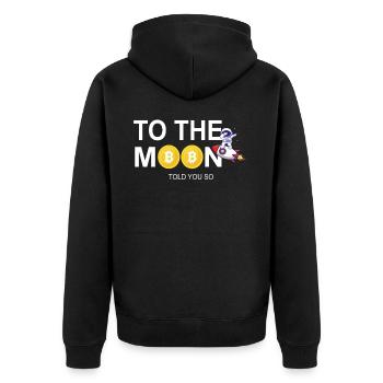 Bitcoin Chart To The Moon - Unisex Premium Bio Zip Hoodie - Schwarz - Hinten - Nico (187cm)