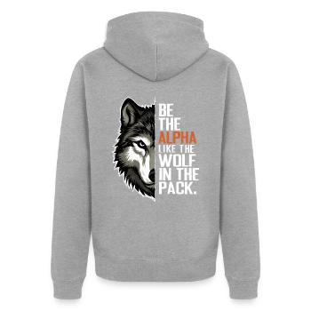 Wolf Wolves Funny Sayings Wolf Pack Animals - Unisex Premium Organic Zip Hoodie - heather grey - Back - Nico (187cm)