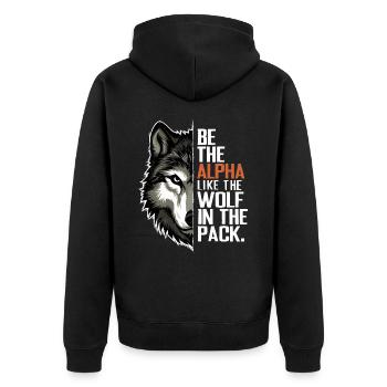 Wolf Wolves Funny Sayings Wolf Pack Animals - Unisex Premium Organic Zip Hoodie - black - Back - Nico (187cm)
