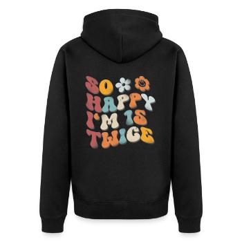 30. Geburtstag Lustiger Spruch - Unisex Premium Bio Zip Hoodie - Schwarz - Hinten - Nico (187cm)