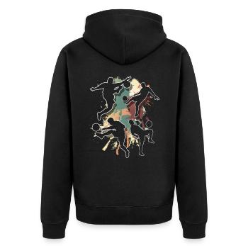 Fußball Fußballer - Unisex Premium Bio Zip Hoodie - Schwarz - Hinten - Nico (187cm)