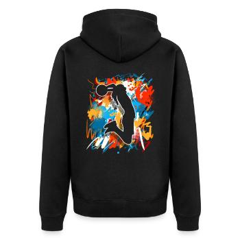 Basketball Basketball Basketball Femme Basketball - Veste à capuche bio Premium Unisexe - noir - Dos - Nico (187cm)