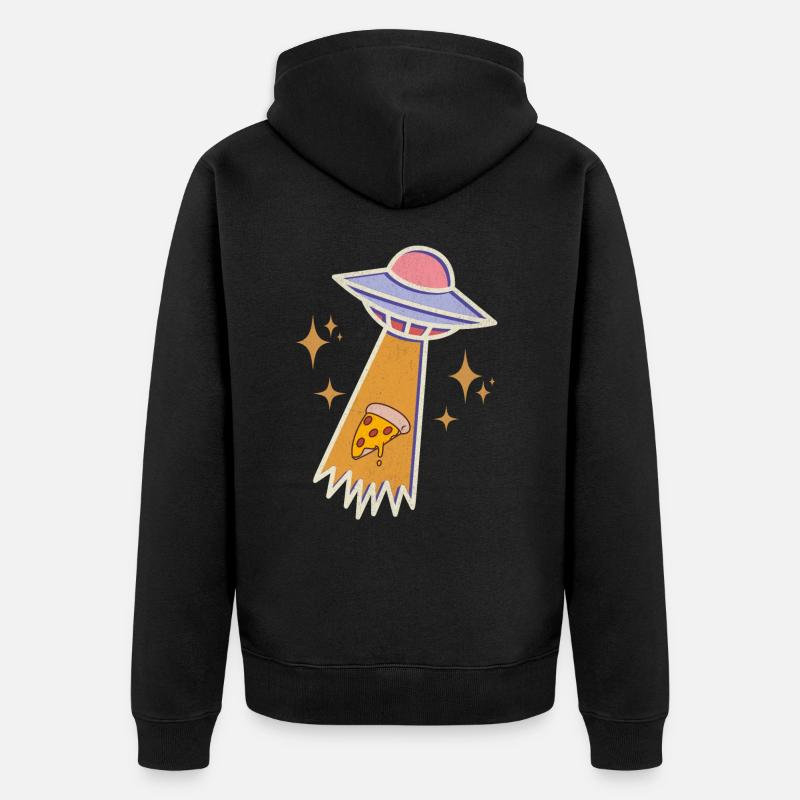 Ufo Pizza - Veste à capuche bio Premium Unisexe - noir