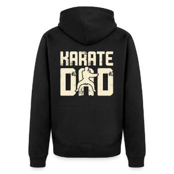 Karate Dad - Unisex Premium Bio Zip Hoodie - Schwarz - Hinten - Nico (187cm)
