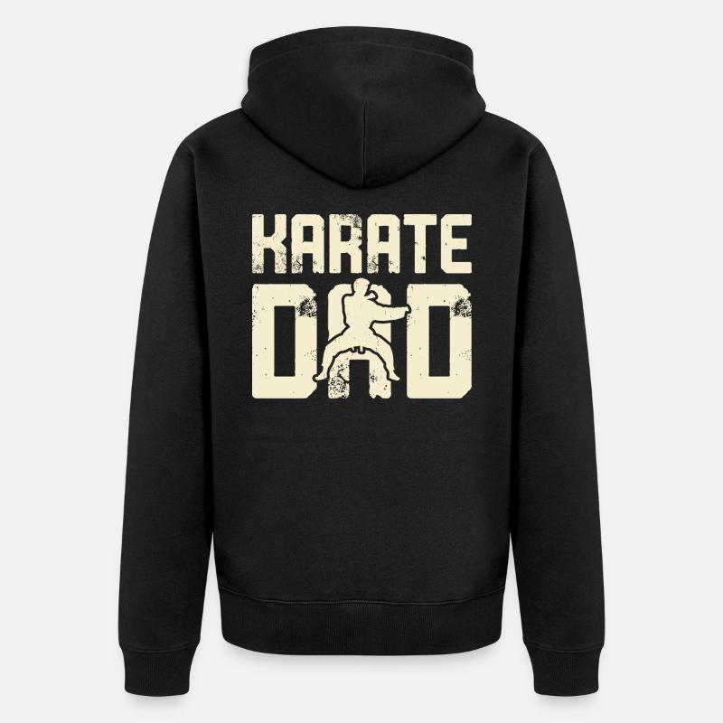 Papa karaté - Veste à capuche bio Premium Unisexe - noir