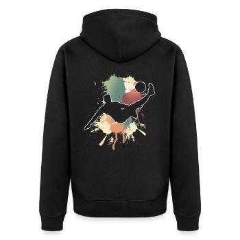 Soccer Soccer Players - Unisex Premium Organic Zip Hoodie - black - Back - Nico (187cm)