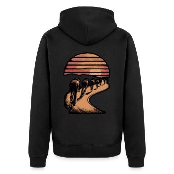 Bicycle Tour Mountains Road Bike Bike Nature Excursion - Unisex Premium Organic Zip Hoodie - black - Back - Nico (187cm)