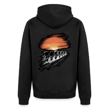 Bicycle Tour Mountains Road Bike Bike Nature Excursion - Unisex Premium Organic Zip Hoodie - black - Back - Nico (187cm)
