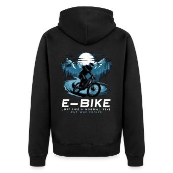 E Bike Dire Citation Cycliste Montagnes Nature - Veste à capuche bio Premium Unisexe - noir - Dos - Nico (187cm)