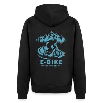 E Bike Dire Citation Cycliste Montagnes Nature - Veste à capuche bio Premium Unisexe - noir - Dos - Nico (187cm)