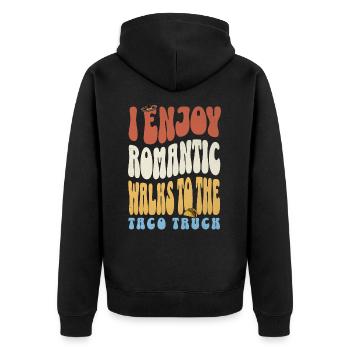 Tacos - Unisex Premium Organic Zip Hoodie - black - Back - Nico (187cm)