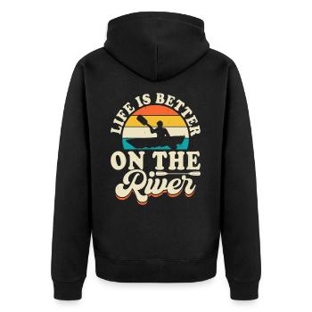 Kayak Kayaker Kayaker - Unisex Premium Organic Zip Hoodie - black - Back - Nico (187cm)