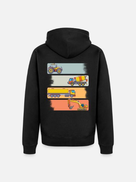Traktor Lkw Bagger .... - Unisex Premium Bio Zip Hoodie - Schwarz
