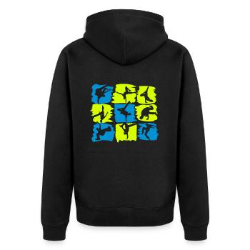 Breakdance Breakdancer - Tänzer B-Boying Geschenk - Unisex Premium Bio Zip Hoodie - Schwarz - Hinten - Nico (187cm)