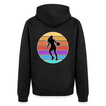 Basketball Basketball Basketball Femme Basketball - Veste à capuche bio Premium Unisexe - noir - Dos - Nico (187cm)