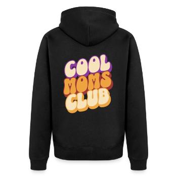 Cool Moms Club Mama Muttertag - Unisex Premium Bio Zip Hoodie - Schwarz - Hinten - Nico (187cm)