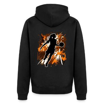 Basketball Basketball Basketball Femme Basketball - Veste à capuche bio Premium Unisexe - noir - Dos - Nico (187cm)