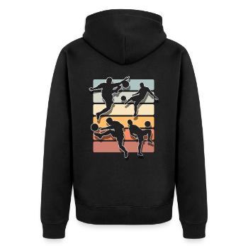 Soccer Soccer Players - Unisex Premium Organic Zip Hoodie - black - Back - Nico (187cm)